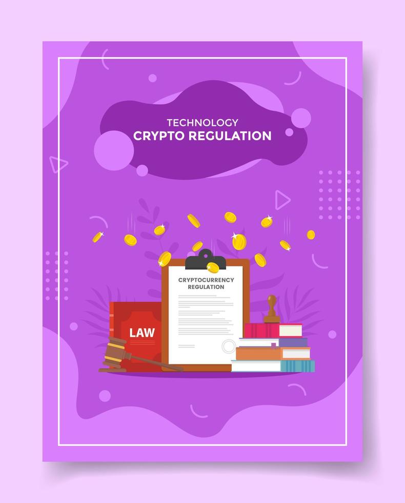 crypto cryptocurrency regelgeving technologie bedrijf voor sjabloon van banners, flyer, boeken en tijdschriftomslag vector