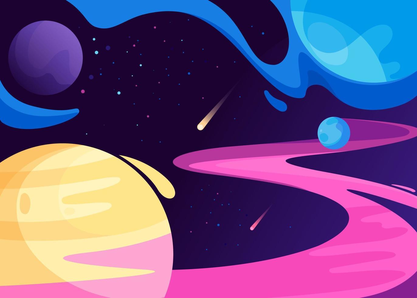 banner met planeten in de ruimte. vector