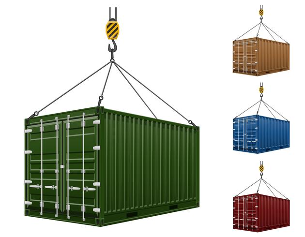 container opknoping op de haak van een kraan vectorillustratie vector