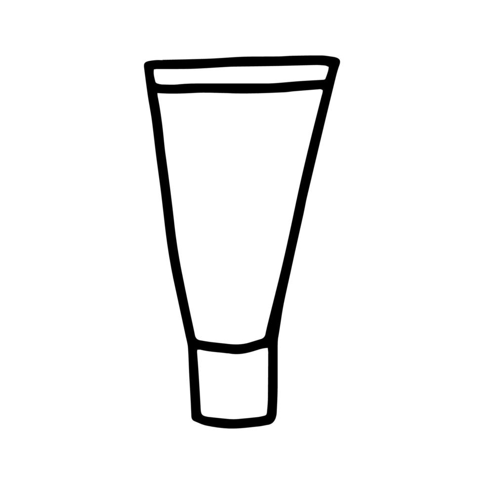 de tube crème in de stijl van doodle.simple zwart-wit afbeelding geïsoleerd op een witte background.products voor schoonheid en health.outline tekening met de hand.vector afbeelding vector