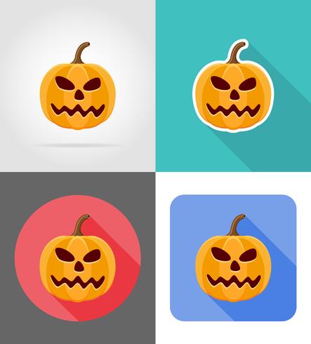 Halloween pompoen plat pictogrammen vector illustratie