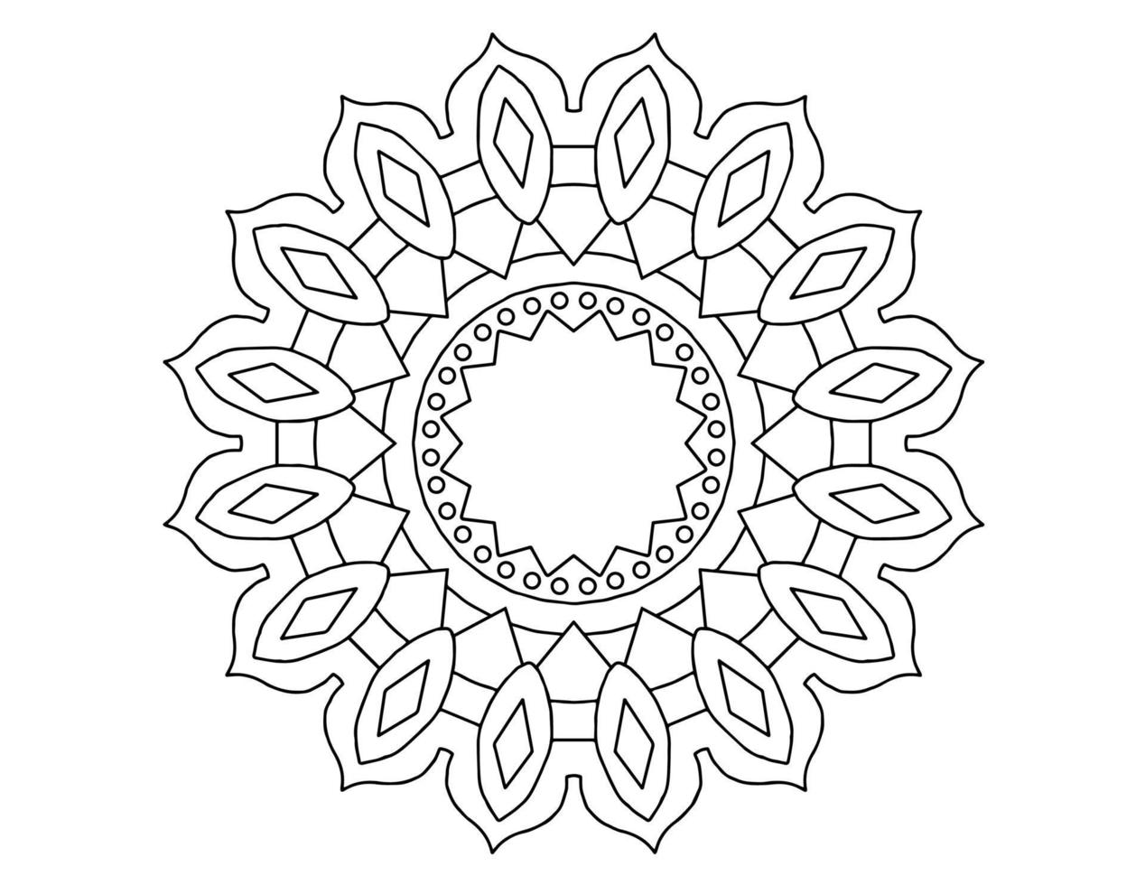 zwart-wit mandala-ontwerp, tatoeage, mehndi, kleurplaat vector