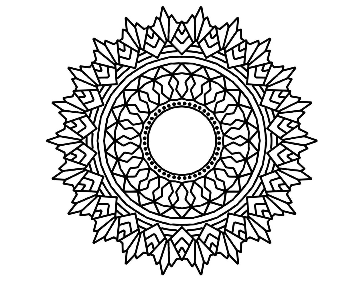 zwart-wit mandala-ontwerp, tatoeage, mehndi, kleurplaat vector