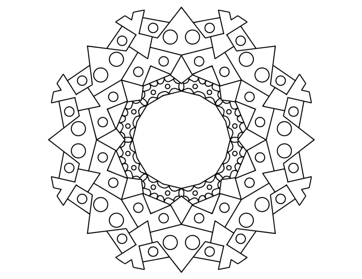 zwart-wit mandala-ontwerp, tatoeage, mehndi, kleurplaat vector