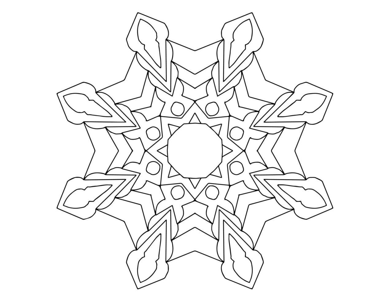 zwart-wit mandala-ontwerp, tatoeage, mehndi, kleurplaat vector