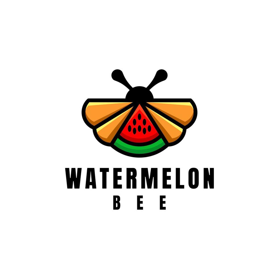 logo met dubbele betekenis dat bij en watermeloen vormt vector