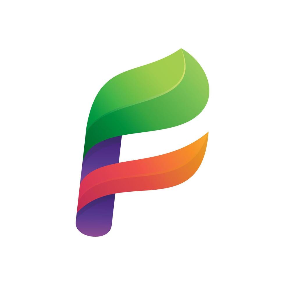 letter f kleurrijk, vector logo-ontwerp bewerkbaar