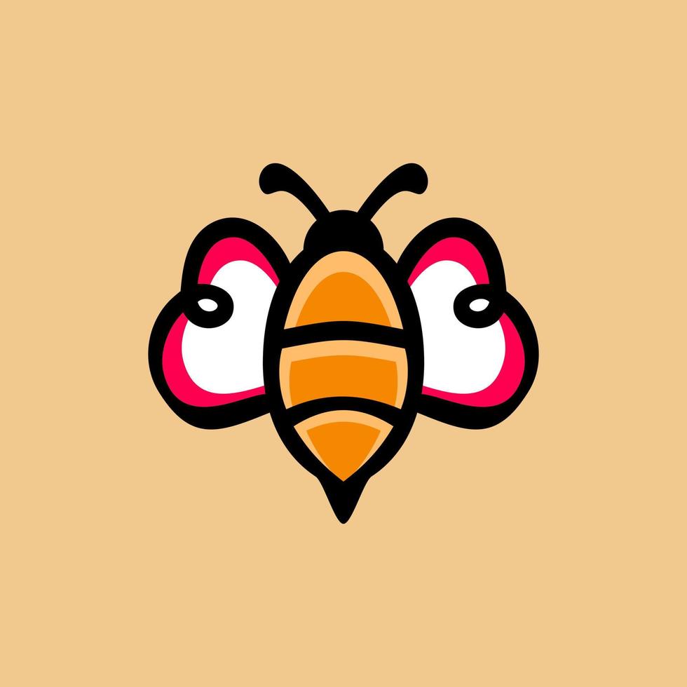 eenvoudig mascotte vector logo-ontwerp van natuurlijke bijenhoning