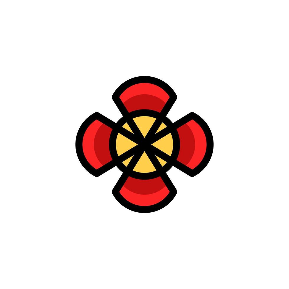 roos in kleur rood, op achtergrond wit, ontwerp logo vector bewerkbaar