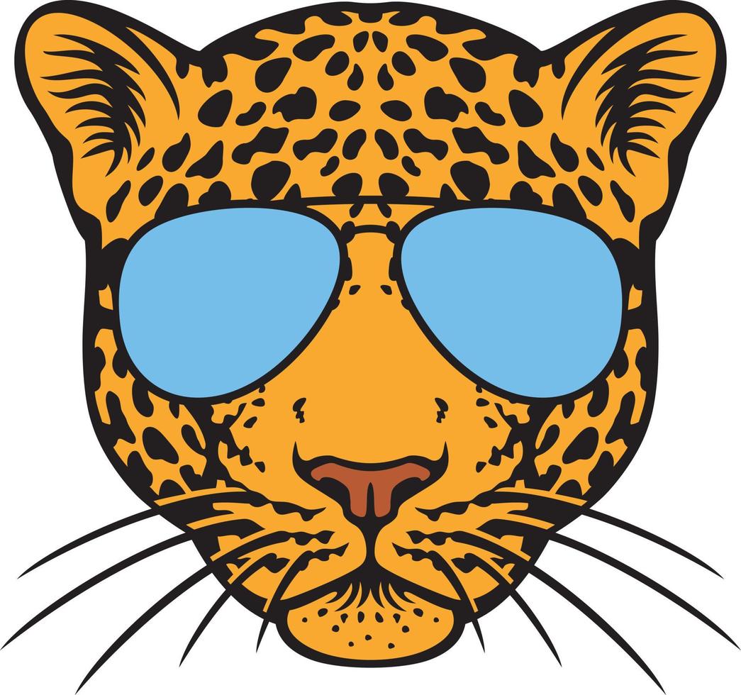 jaguar hoofd met vliegenier zonnebril vectorillustratie vector