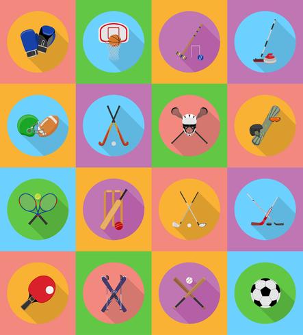 sport apparatuur plat pictogrammen illustratie vector