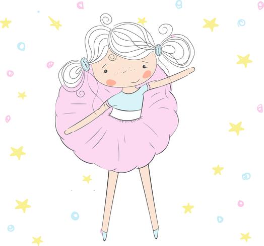 Schattige baby meisje balletdanser vector