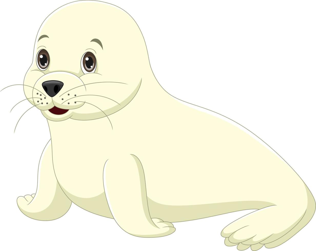 cartoon schattige babyzeehond op witte achtergrond vector