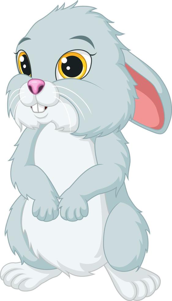 schattig konijn cartoon staande op een witte achtergrond vector