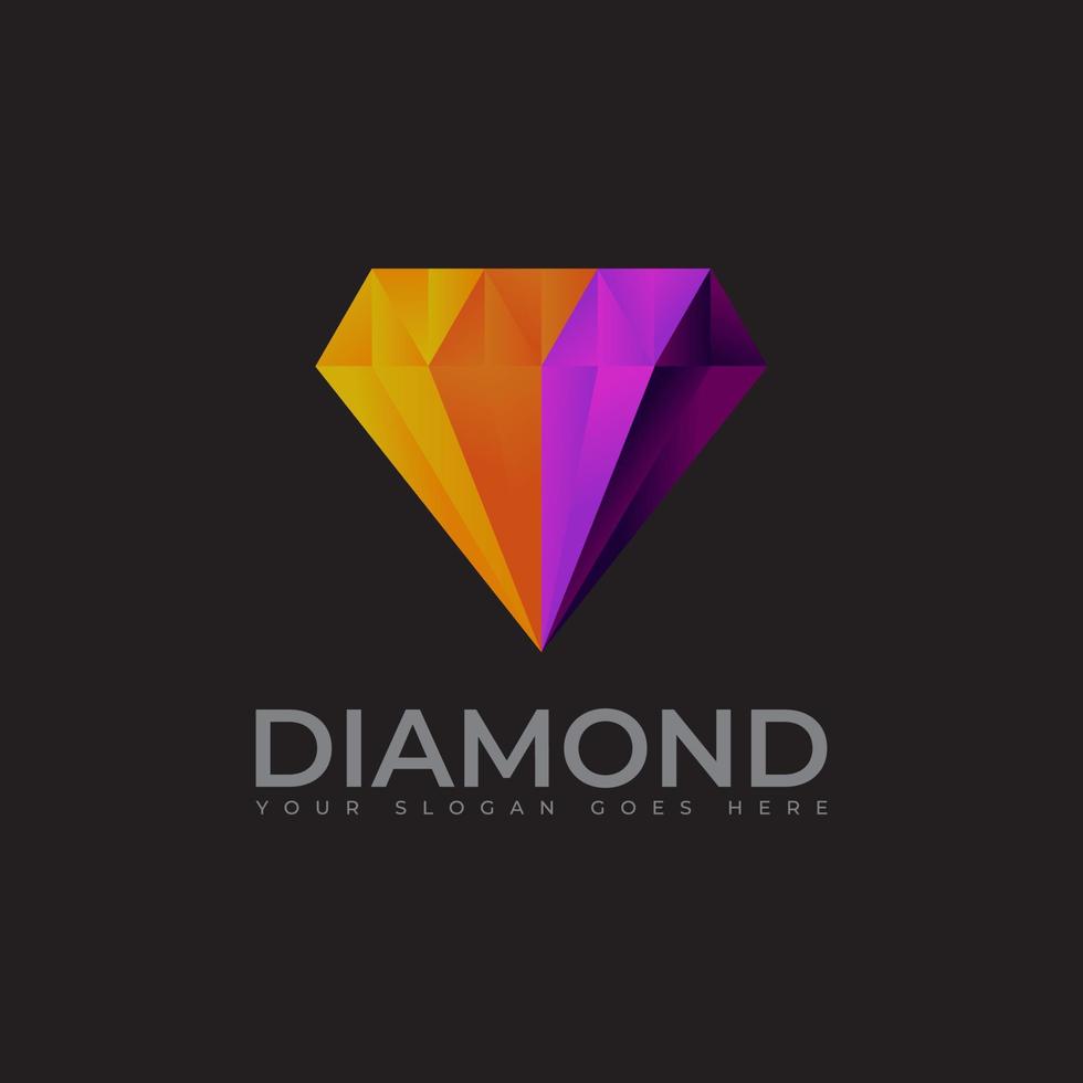creatief diamantlogo en pictogramontwerpsjabloon vector