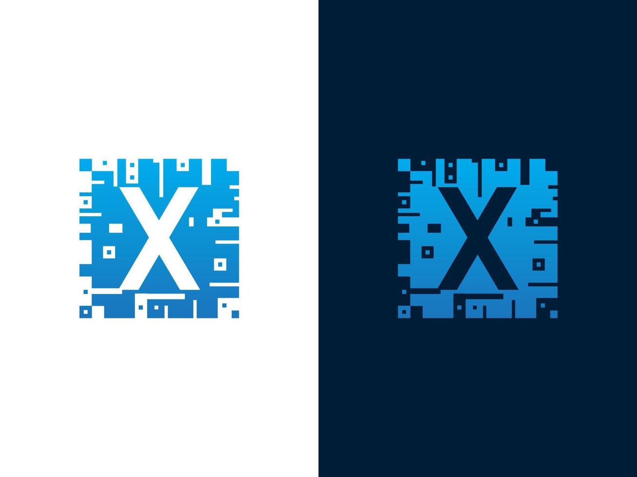 beginletter x en chipkaart vector logo ontwerp