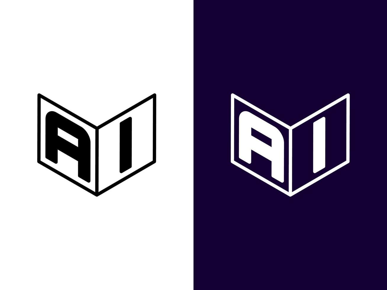 beginletter ai minimalistisch en modern 3D-logo-ontwerp vector