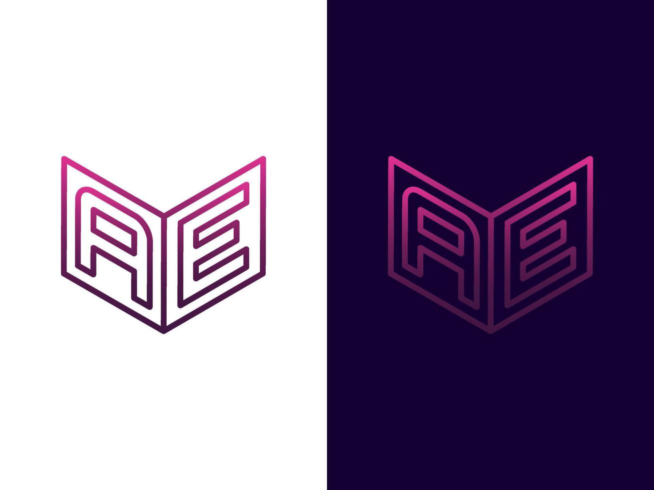 beginletter ae minimalistisch modern 3d logo-ontwerp vector