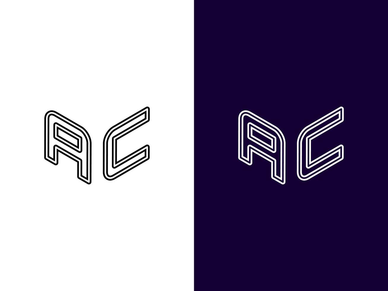 beginletter ac minimalistisch modern 3d logo-ontwerp vector