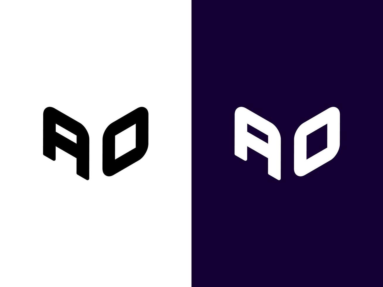 beginletter oa minimalistisch en modern 3d logo-ontwerp vector