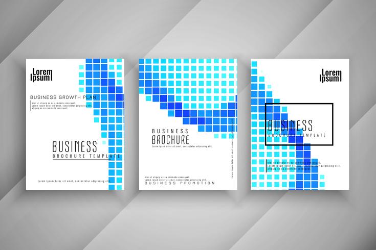 Abstract mozaïekpatroon Zakelijke brochure sjabloon set vector