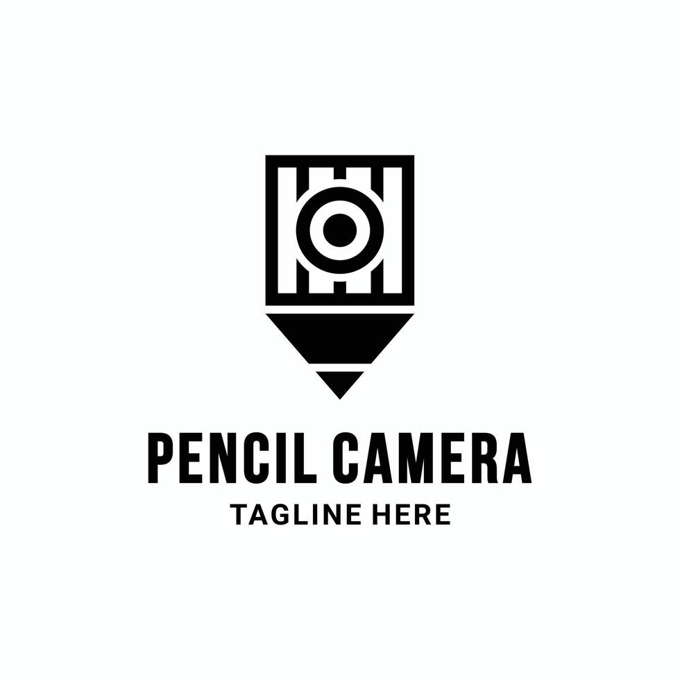 potloodcamera met platte minimalistische stijl op witte achtergrond, ontwerpen vector bewerkbaar zoals je wilt