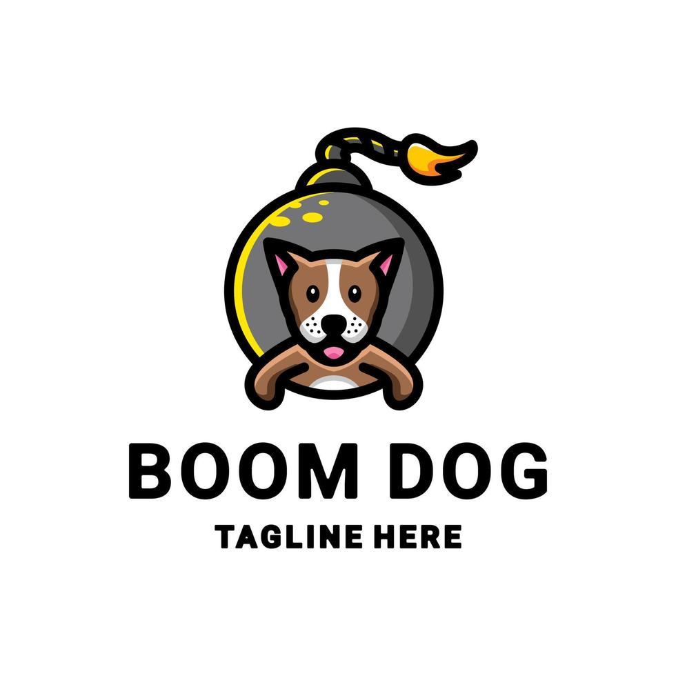 eenvoudig mascotte vector logo-ontwerp van hondenkinderen