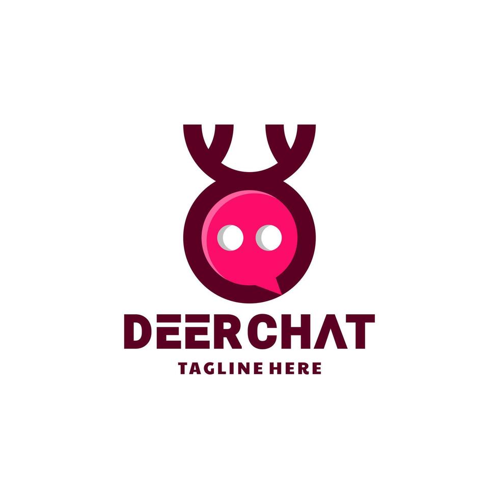 chat-combinatie met herten op witte achtergrond, vector logo-ontwerp bewerkbaar