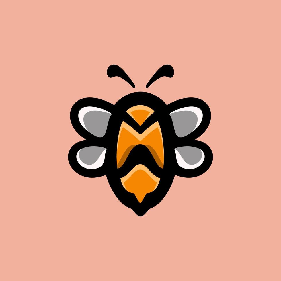 eenvoudig mascotte vector logo-ontwerp van natuurlijke bijenhoning