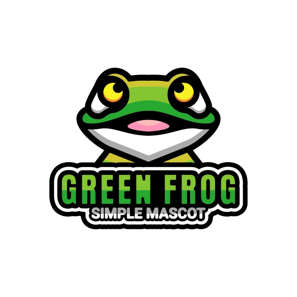 eenvoudig mascotte vector logo-ontwerp van kikker in groen