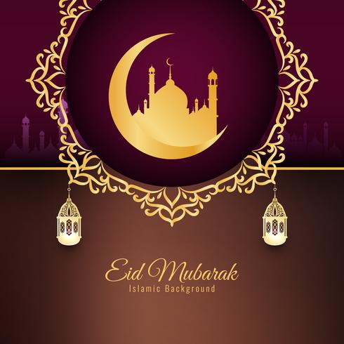 Abstract godsdienstig Eid Mubarak modieus ontwerp als achtergrond vector