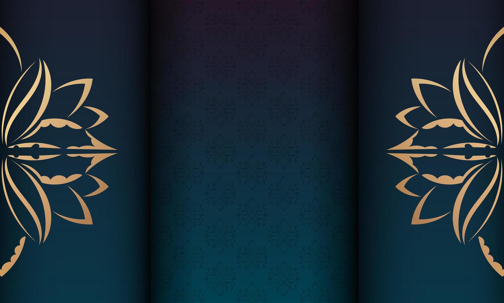 gradiënt blauwe achtergrond met Indiase gouden ornamenten voor logo-ontwerp vector