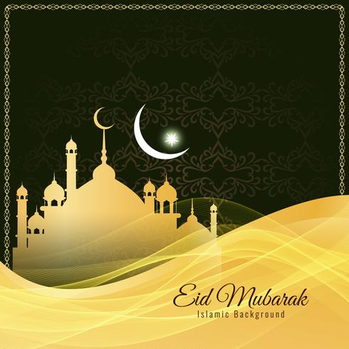 Abstract godsdienstig Eid Mubarak modieus ontwerp als achtergrond vector
