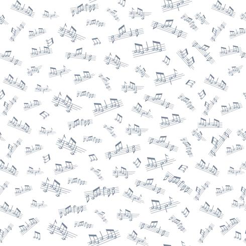 Muzieknota&#39;s en tekens geplaatst naadloos patroon. muziek symbool tegel achtergrond vector
