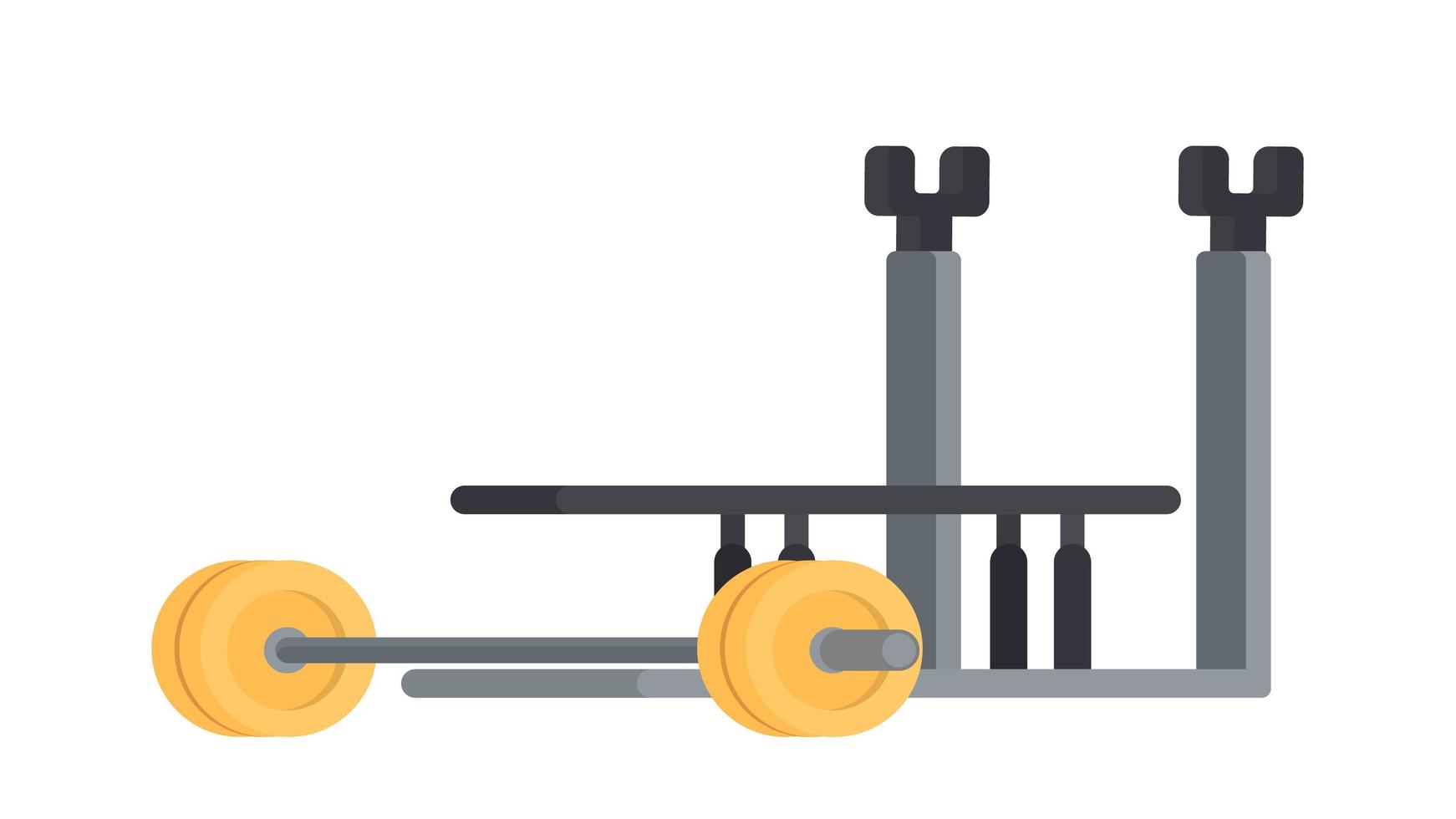 de simulator voor bankdrukken. halter. de simulator met een barbell is geïsoleerd op een witte achtergrond. vector. vector