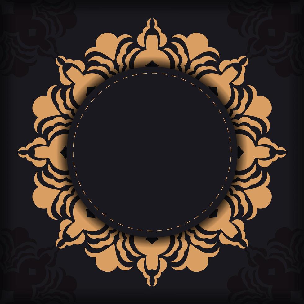 kant-en-klaar ansichtkaartontwerp met vintage Indiase ornamenten. zwart-goud luxe kleuren. kan worden gebruikt als achtergrond en wallpaper. elegante en klassieke vectorelementen klaar om af te drukken en te typen. vector