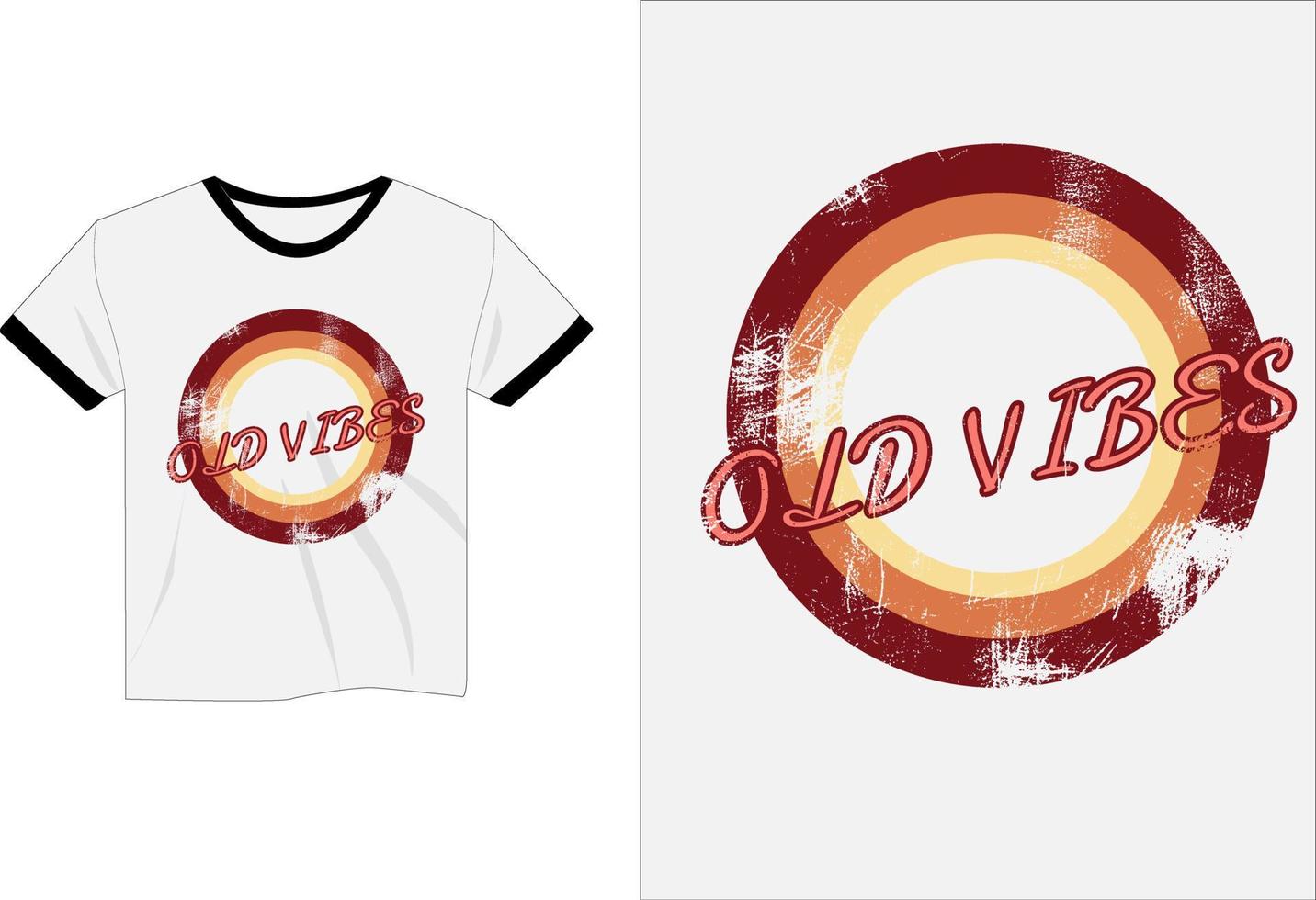 oude vibes retro vintage mockup t-shirtontwerp vector