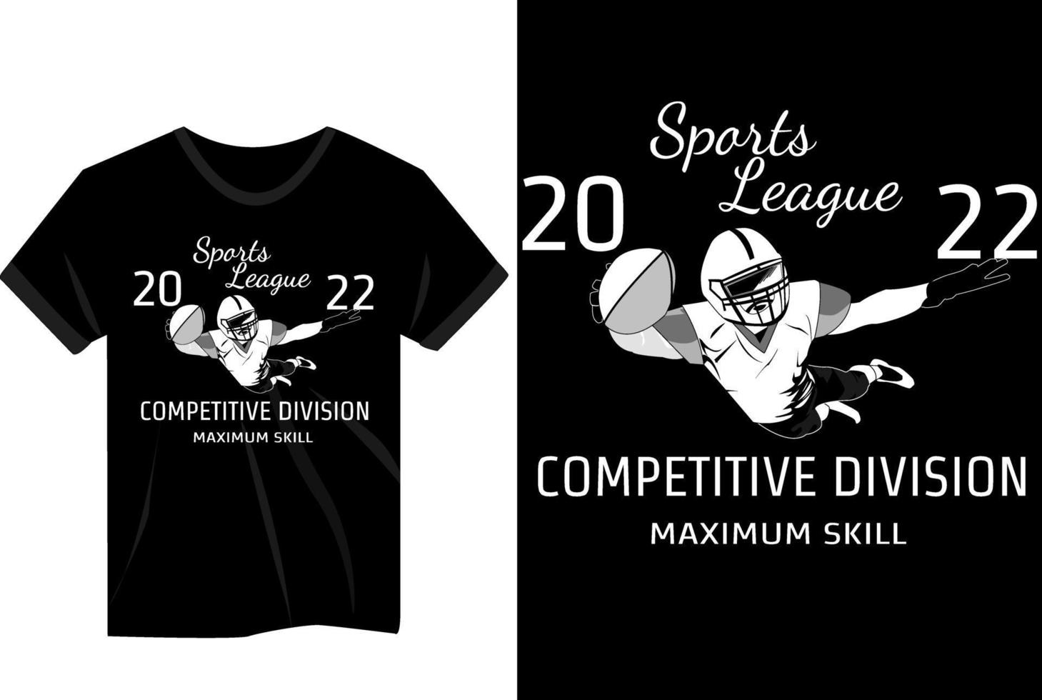 sportcompetitie Amerikaans voetbal vintage t-shirtontwerp vector