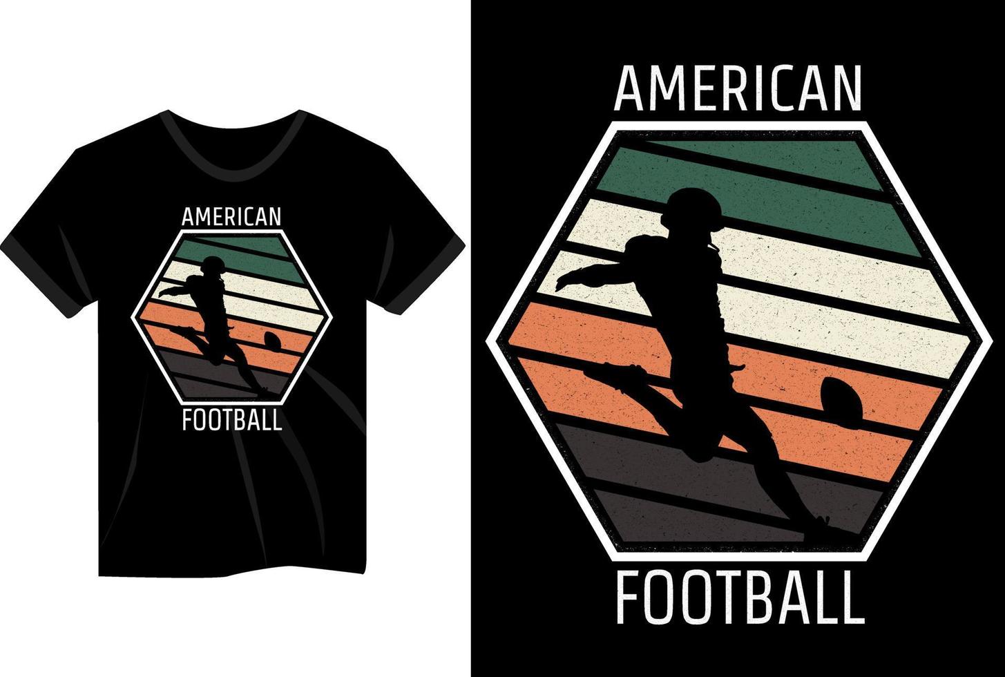 Amerikaans voetbal speler vintage t-shirtontwerp vector