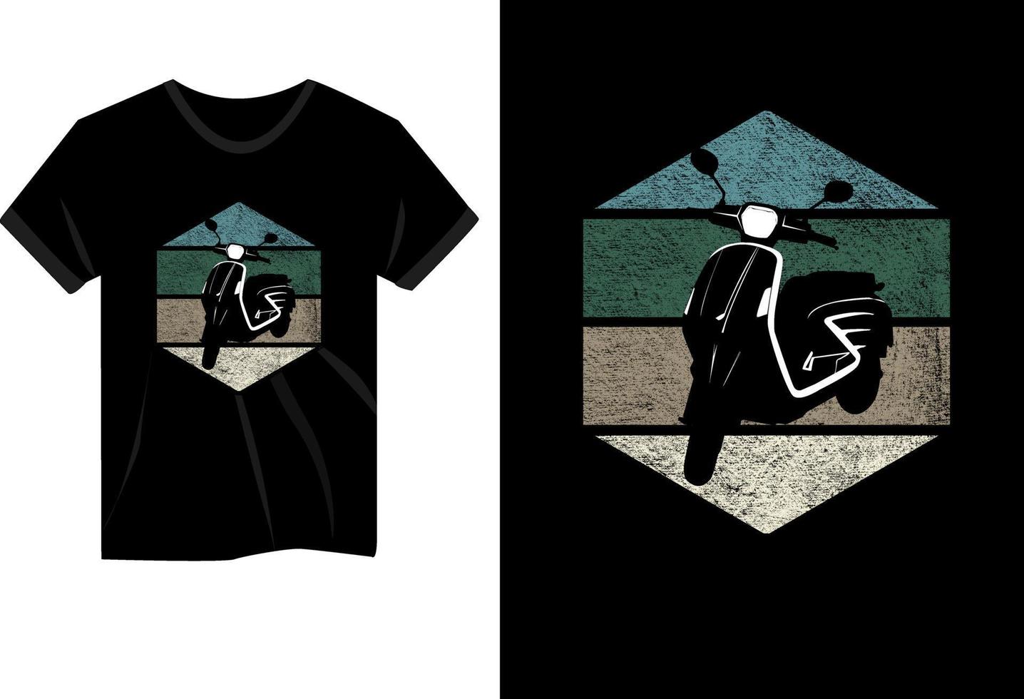 scooter silhouet vintage t-shirt ontwerp vector