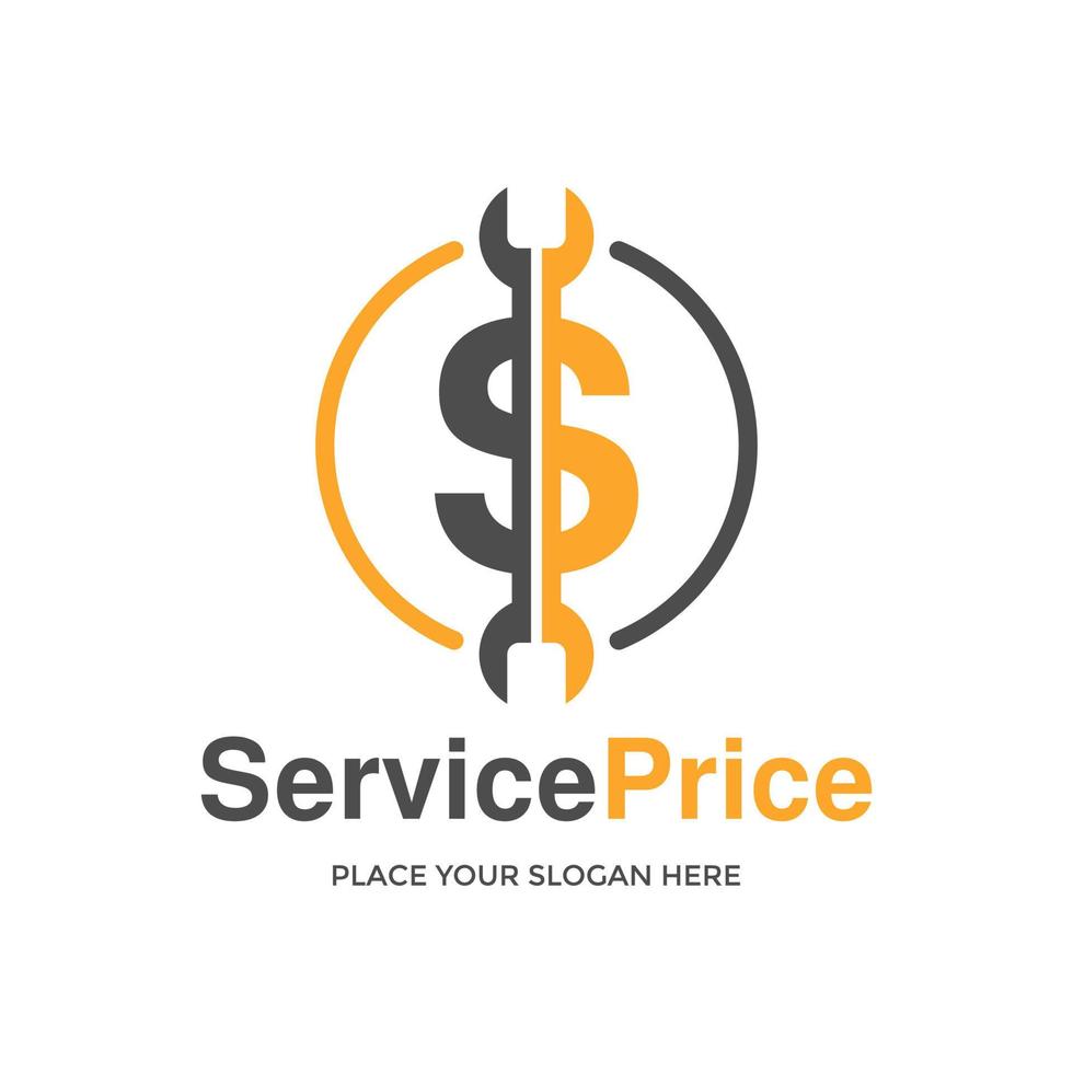 service prijs vector logo sjabloon. dit ontwerp gebruikt dollarteken.