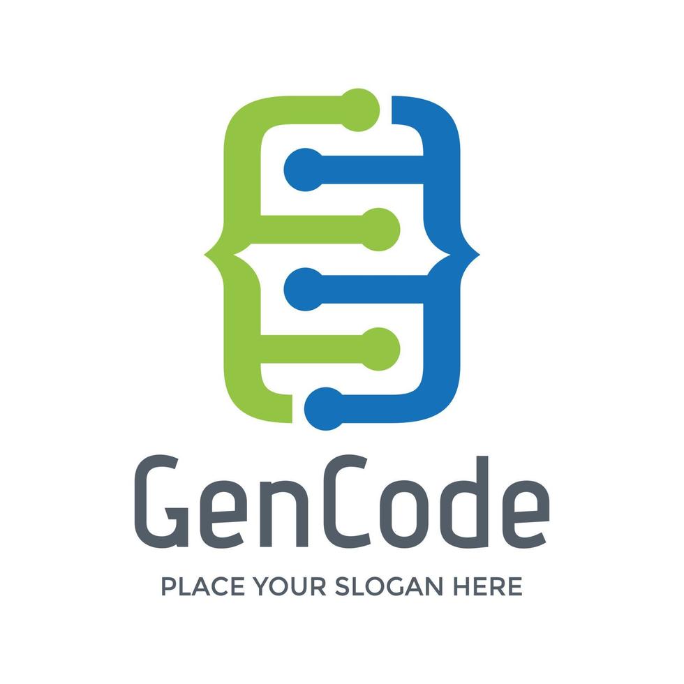 gen code vector logo sjabloon. dit ontwerp gebruikt het chromosoomsymbool. geschikt voor medisch.