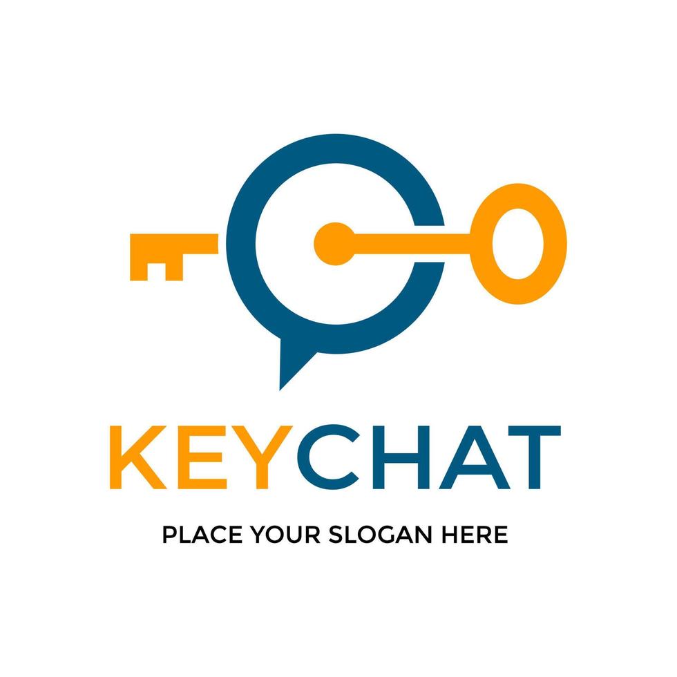 sleutel chat vector logo sjabloon. dit ontwerp gebruikt het gesprek of spreekt symbool. geschikt voor zaken.