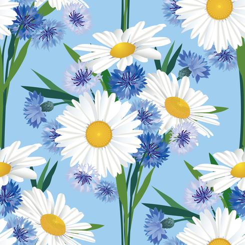 Abstract bloemen naadloos patroon. Zomer bloem achtergrond. vector