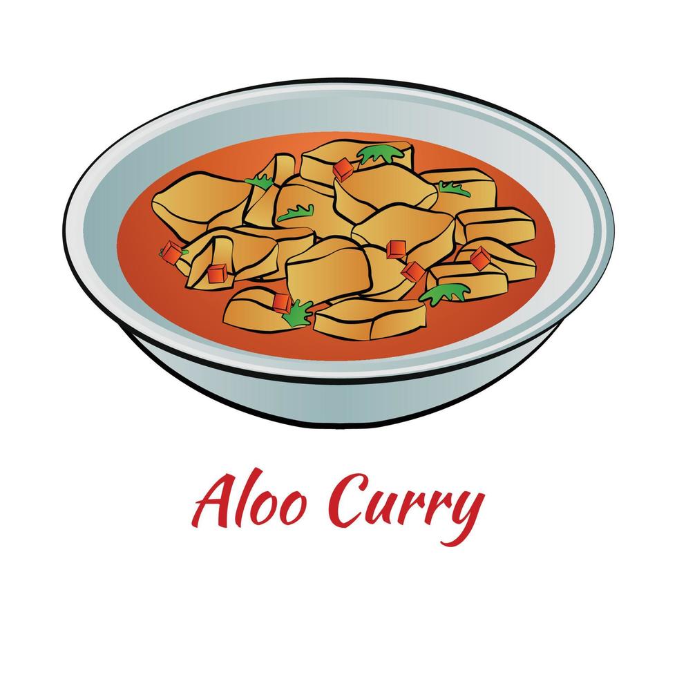 set van heerlijk en beroemd eten van indiaan in kleurrijk verloopontwerppictogram vector