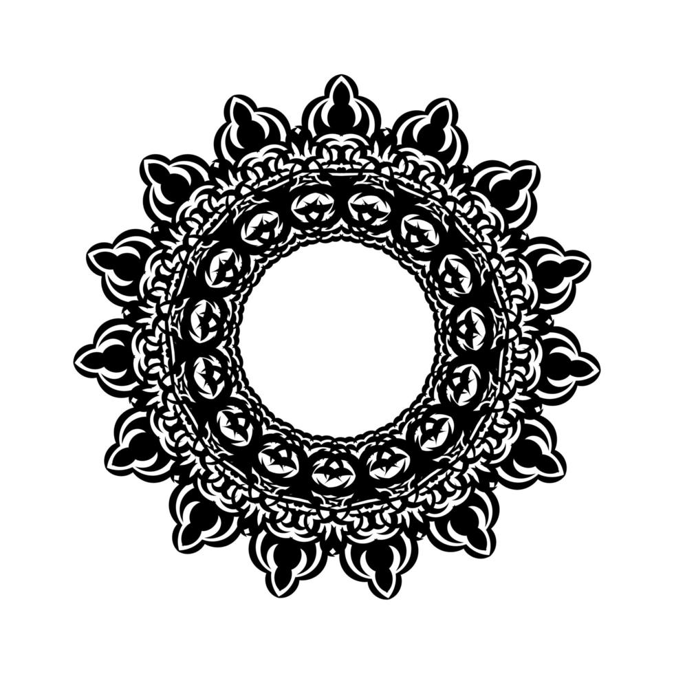 vintage mandala zwart wit ronde sieraad voor design. geïsoleerd op een witte achtergrond. vector