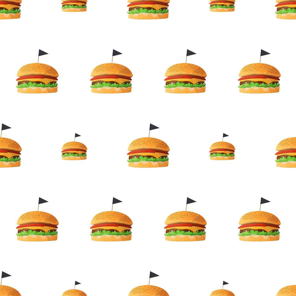 naadloos patroon met hamburger. geschikt voor achtergronden, ansichtkaarten en inpakpapier. vector. vector