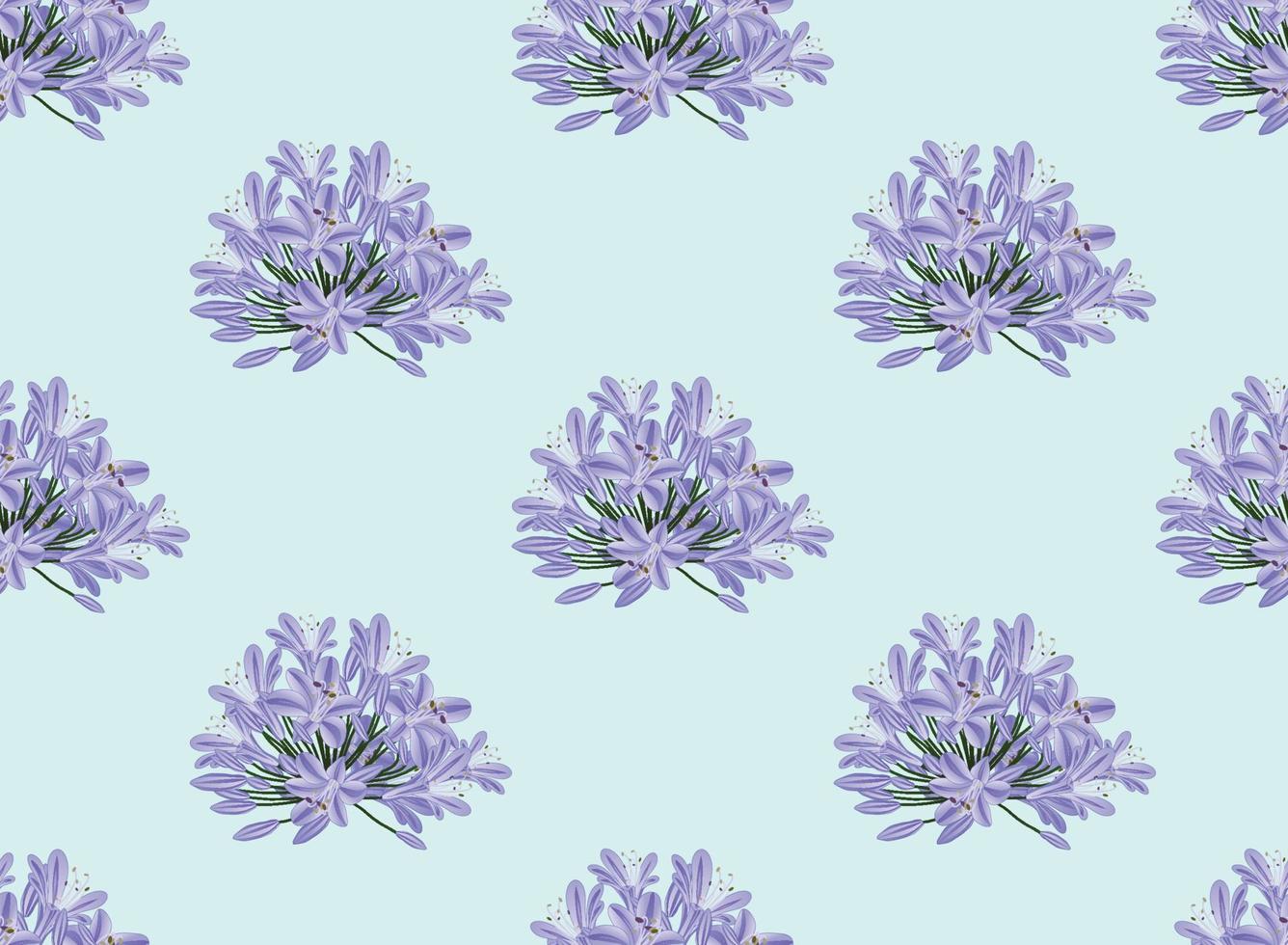 blauwpaarse agapanthus op lichtblauwe achtergrond vector