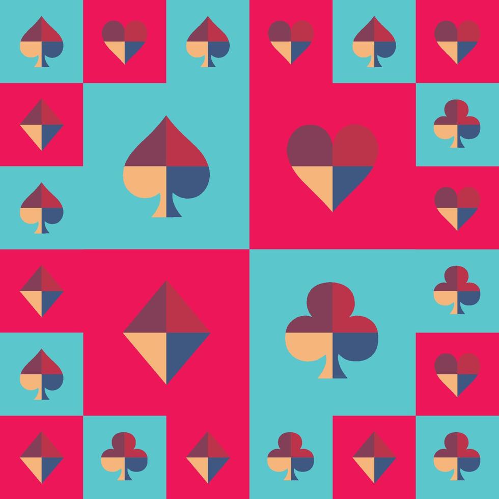 kaart pak schaakbord blauwe lucht en roze patroon vector