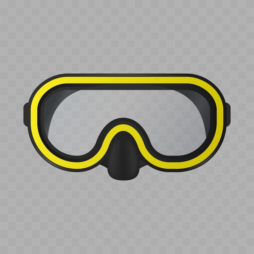 scuba masker geïsoleerd op een witte achtergrond. realistisch snorkelmasker. vector illustratie